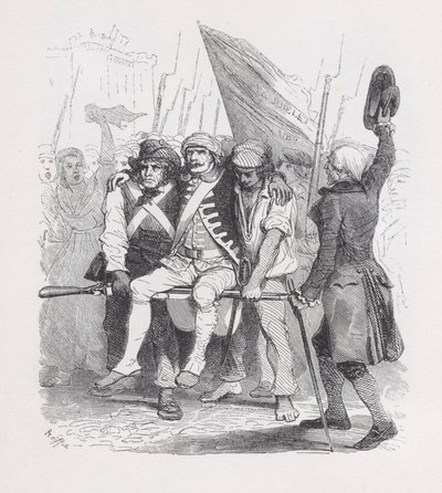 Čtrnáctého července, z The Complete Works of Béranger, 1836. Tvůrci: Auguste Raffet, Lacoste, Eugène Guillaumot. od Auguste Raffet, Lacoste, Eugène Guillaumot