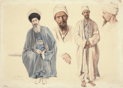 Starší Žid a muslimský Tatar na Krymu od Auguste Raffet