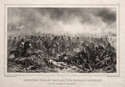 Poslední útok Red Lancerů ve Waterloo od Auguste Raffet