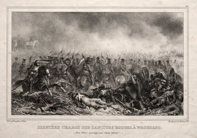 Poslední útok Red Lancerů u Waterloo. od Auguste Raffet