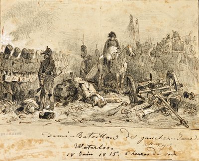Napoleon v bitvě u Waterloo od Auguste Raffet