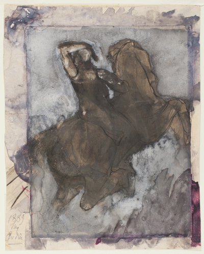 Jezdec (recto); kůň a jezdec (verso) od Auguste Rodin