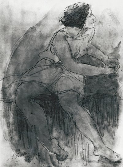 Isadora Duncan (1878-1927) (tužka a mytí na papíře) od Auguste Rodin