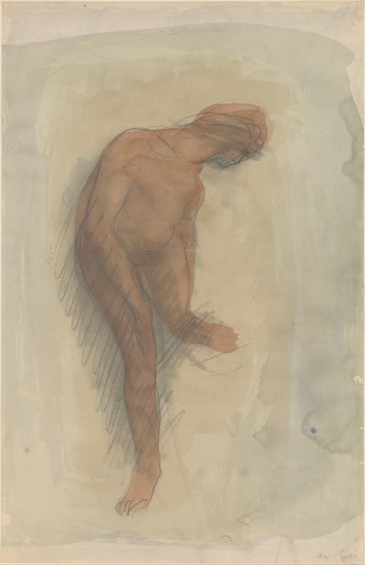 Nahá ženská postava držící levou nohu, 1900-1912. od Auguste Rodin