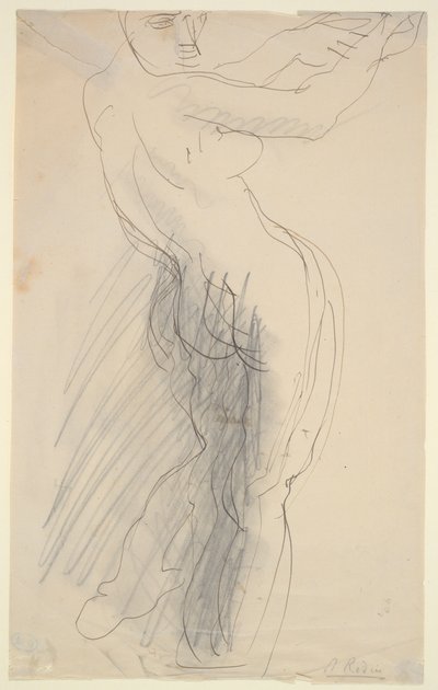 Stojící nahá žena, ruce zdvižené od Auguste Rodin