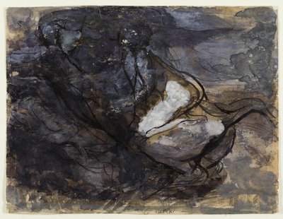 Čarodějnický sabat (recto); náčrtky kentaurů (verso) od Auguste Rodin