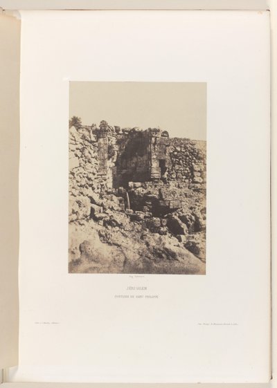 Fontein van Sint-Filippus, Jeruzalém Jeruzalém. Fontána svatého Filipa (název na objektu) od Auguste Salzmann