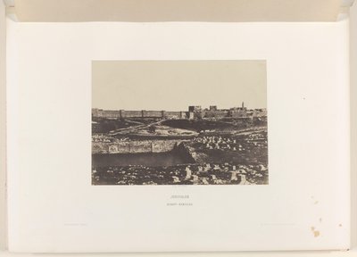 Mamilla Basin mimo jeruzalémské staré městské zdi Jeruzalém. Birket-Mamillah (titul na objektu) od Auguste Salzmann