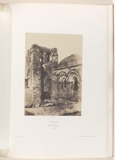 Věž kostela Božího hrobu v Jeruzalémě Jeruzalém. Saint Sepulcre. Clocher (název na objektu) od Auguste Salzmann