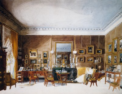 Obývací pokoj vévodkyně z Berry v Tuileries, akvarel od Garnerey Auguste (1785-1824), Francie od Auguste Simon Garneray
