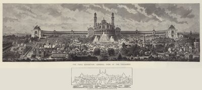 Pařížská výstava, celkový pohled na Trocadero od Auguste Victor Deroy
