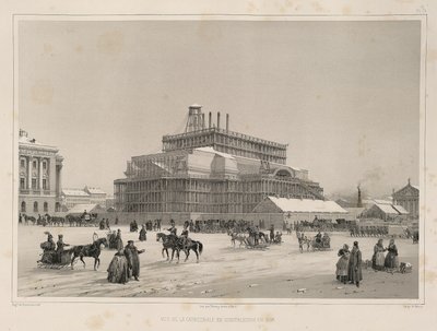 Stavební práce cca 1838 Od: Stavba katedrály svatého Izáka, 1845 od Auguste de Montferrand