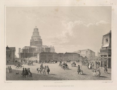 Stavební práce v roce 1838 Od: Stavba katedrály svatého Izáka, 1845 od Auguste de Montferrand