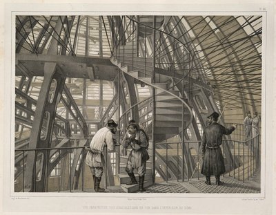 Kovová konstrukce uvnitř katedrály Od: Stavba katedrály svatého Izáka, 1845 od Auguste de Montferrand