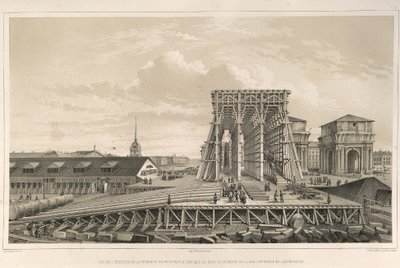 První sloupec o stavbě Od: Stavba katedrály svatého Izáka, 1845 od Auguste de Montferrand