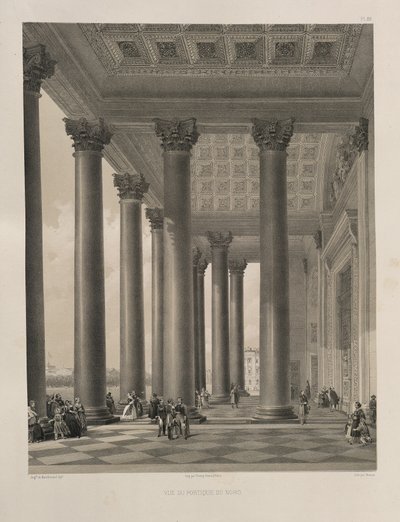 Severní portál katedrály svatého Izáka Od: Stavba katedrály svatého Izáka, 1845 od Auguste de Montferrand