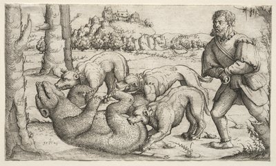 Lov na medvěda od Augustin Hirschvogel