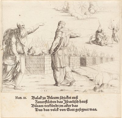 Balákova oběť a Balámovo proroctví, 1548. od Augustin Hirschvogel