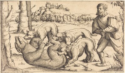Hon na medvěda, 1545. od Augustin Hirschvogel