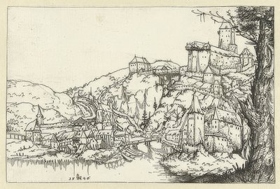 Pohled na Pasov. 1546 od Augustin Hirschvogel