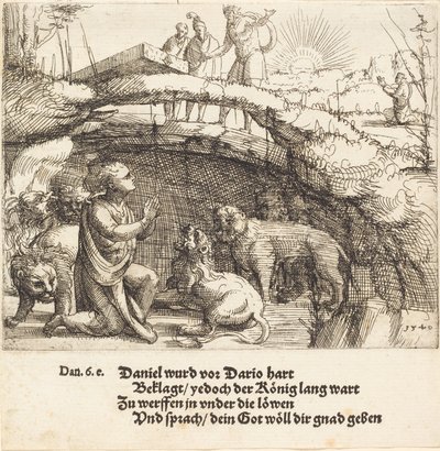 Daniel v jámě lvové, 1549. od Augustin Hirschvogel