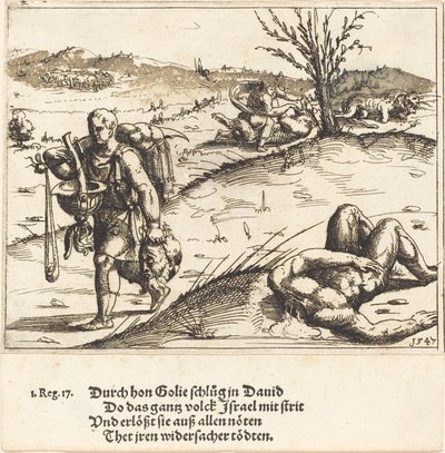 David sťal Goliáše, 1547. od Augustin Hirschvogel