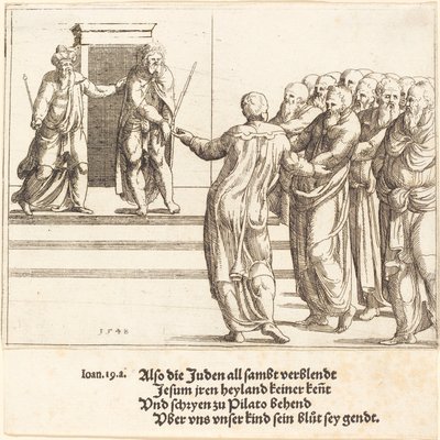 Ecce Homo a Židé popírají Krista od Augustin Hirschvogel