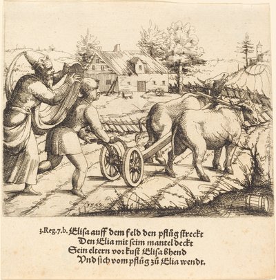 Eliáš pomazává Elíšu, 1549. od Augustin Hirschvogel