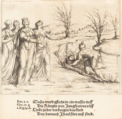 Nalezení Mojžíše, 1548. od Augustin Hirschvogel