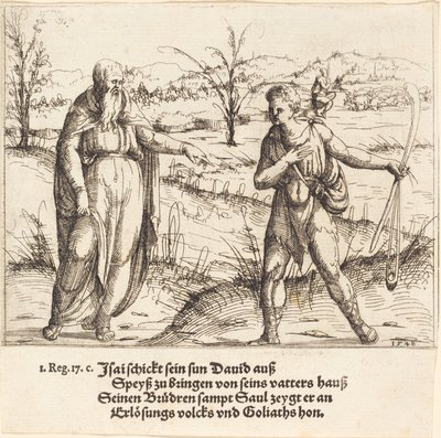 Jesse posílá Davida svým bratrům a Saulovi, 1548. od Augustin Hirschvogel