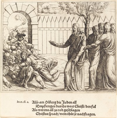 Ježíš se identifikuje před zatčením, 1548. od Augustin Hirschvogel
