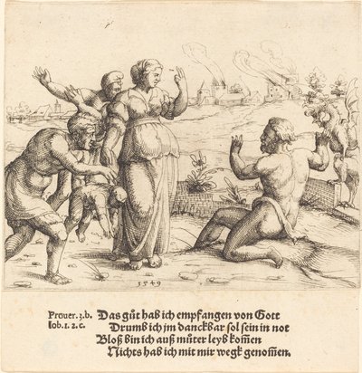 Job se dozvídá o svém neštěstí, 1549. od Augustin Hirschvogel