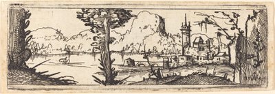 Krajina s jezerem a městem, 1545. od Augustin Hirschvogel