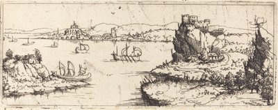 Krajina s plachetnicemi [spodní deska], 1546. od Augustin Hirschvogel