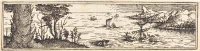 Krajina s jezerem a plachetními plavidly, 1545. od Augustin Hirschvogel