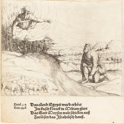 Mojžíš a hořící keř, 1548. od Augustin Hirschvogel