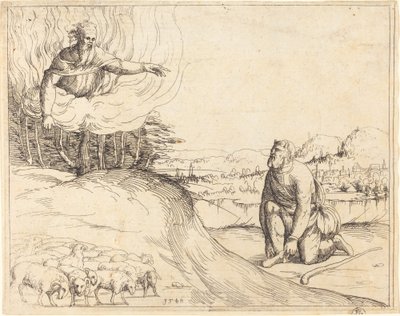 Mojžíš a hořící keř, 1548. od Augustin Hirschvogel