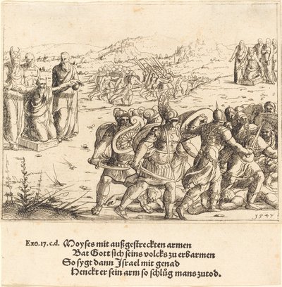 Mojžíš s nataženýma rukama, 1547. od Augustin Hirschvogel