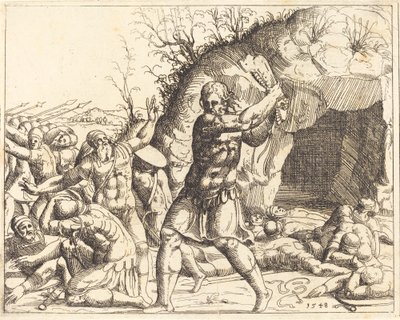 Samson zabíjí Filištíny od Augustin Hirschvogel