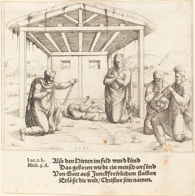 Klanění pastýřů, 1548. od Augustin Hirschvogel