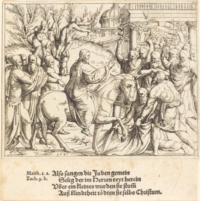 Vjezd do Jeruzaléma od Augustin Hirschvogel