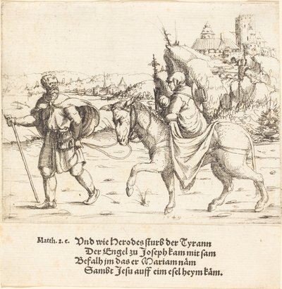 Svatá rodina se vrací z Egypta, 1549. od Augustin Hirschvogel