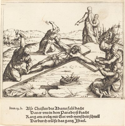 Přibíjení na kříž, 1548. od Augustin Hirschvogel