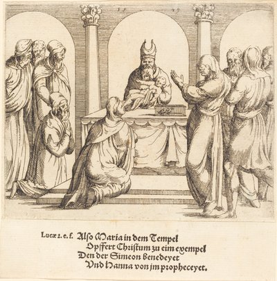 Prezentace v chrámu od Augustin Hirschvogel