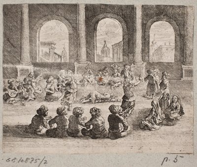 Interiér orientálního paláce s doprovodem tanečnic od Augustin John