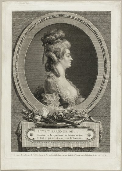 Louise Émilie, baronka z *** Francie od Augustin de Saint-Aubin