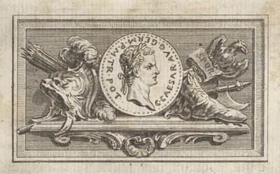 Medaile s portrétem Caliguly v 6. knize, z Tibère ou les six premi..., vydané v roce 1768. od Augustin de Saint Aubin