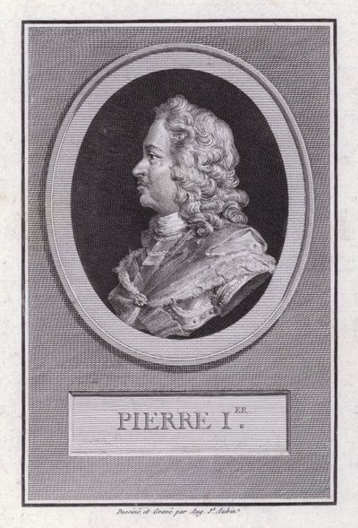 Petr Veliký, ruský car (rytina) od Augustin de Saint Aubin