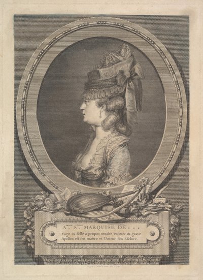 Portrét Adrienne-Sophie Marquise de ***, 1779. od Augustin de Saint Aubin