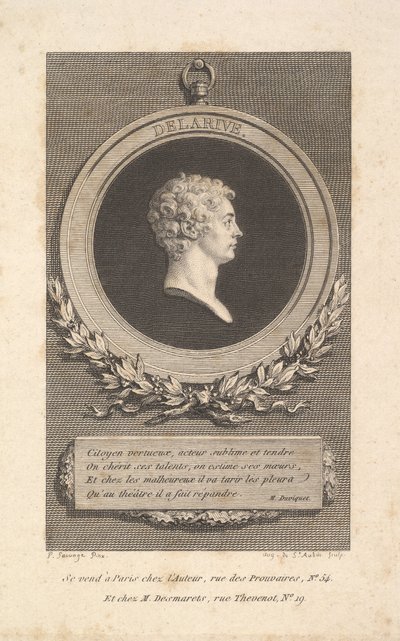 Portrét De Larive, 1785. od Augustin de Saint Aubin